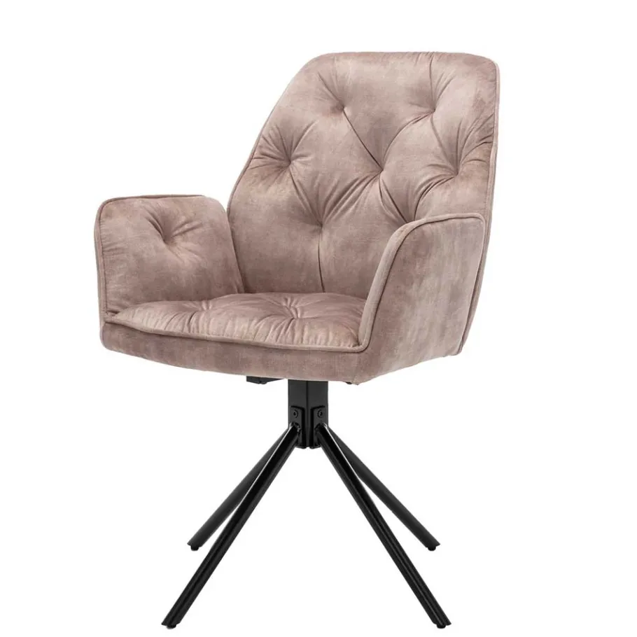 Outlet Wohnen Drehbare Tischsessel in Beige - Edmond (2er Set)
