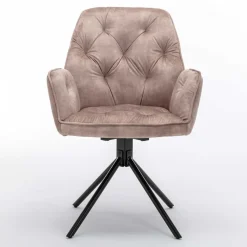 Outlet Wohnen Drehbare Tischsessel in Beige - Edmond (2er Set)