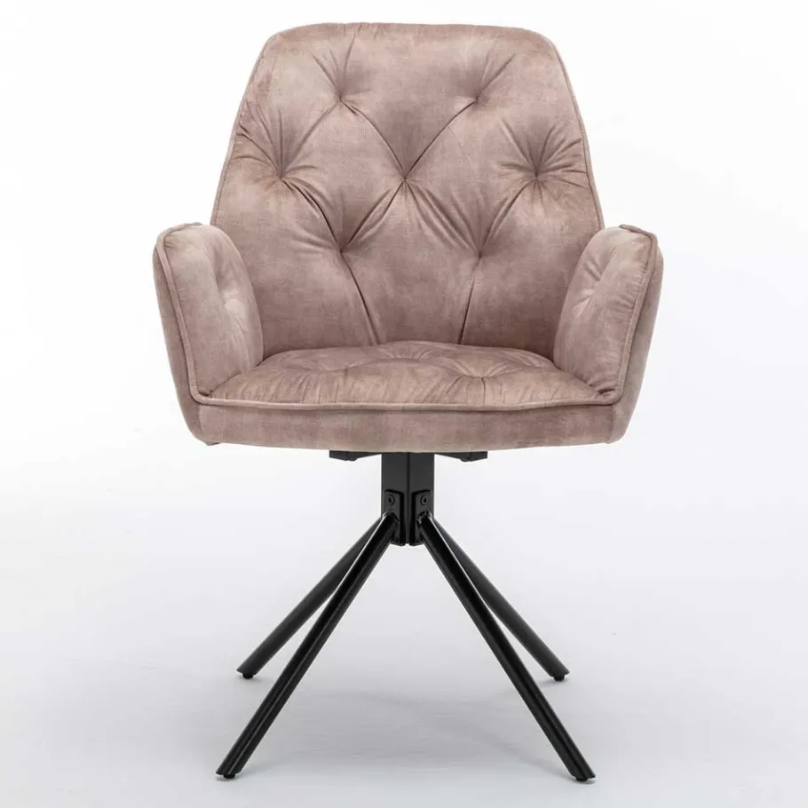 Outlet Wohnen Drehbare Tischsessel in Beige - Edmond (2er Set)