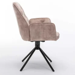 Outlet Wohnen Drehbare Tischsessel in Beige - Edmond (2er Set)