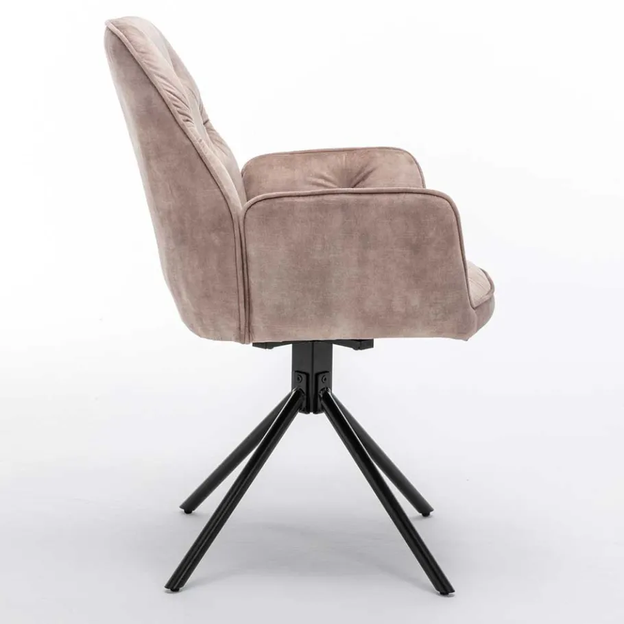 Outlet Wohnen Drehbare Tischsessel in Beige - Edmond (2er Set)