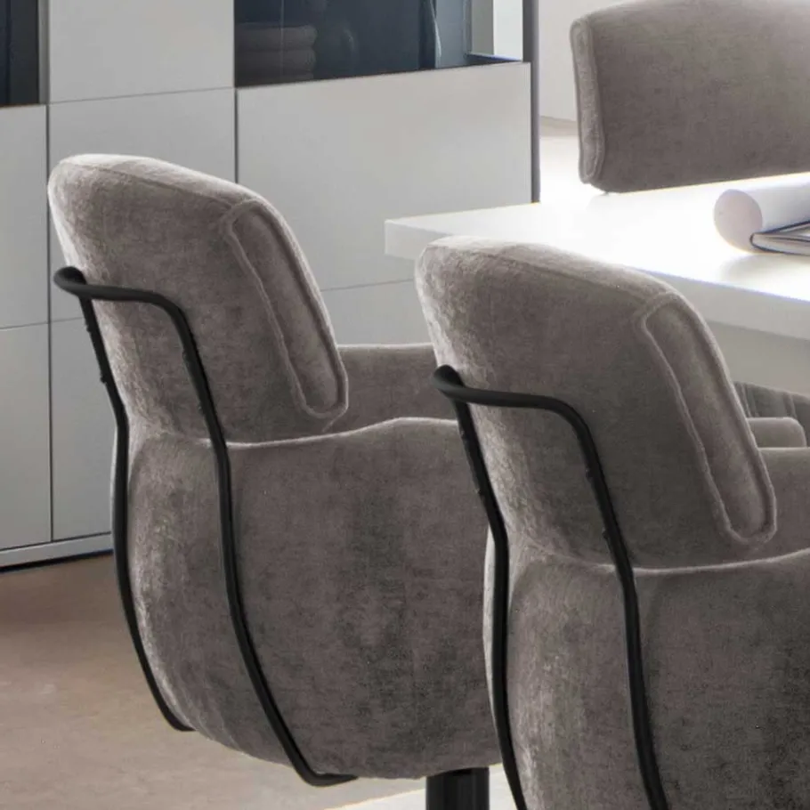 Online Wohnen Drehbarer Esstischstuhl in Taupe - Linette (2er Set)