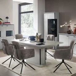 Online Wohnen Drehbarer Esstischstuhl in Taupe - Linette (2er Set)