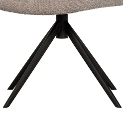 Discount Wohnen Drehbarer Polsterstuhl aus Boucle Stoff in Beige - Magan