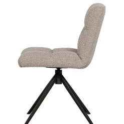 Discount Wohnen Drehbarer Polsterstuhl aus Boucle Stoff in Beige - Magan