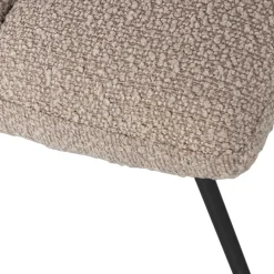 Discount Wohnen Drehbarer Polsterstuhl aus Boucle Stoff in Beige - Magan