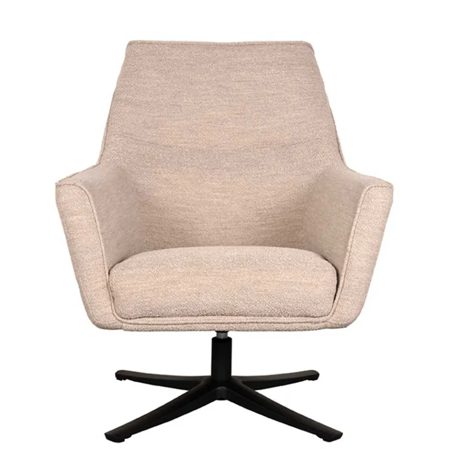 Discount Wohnen Drehbarer Sessel in Beigegrau Boucle - Gideon
