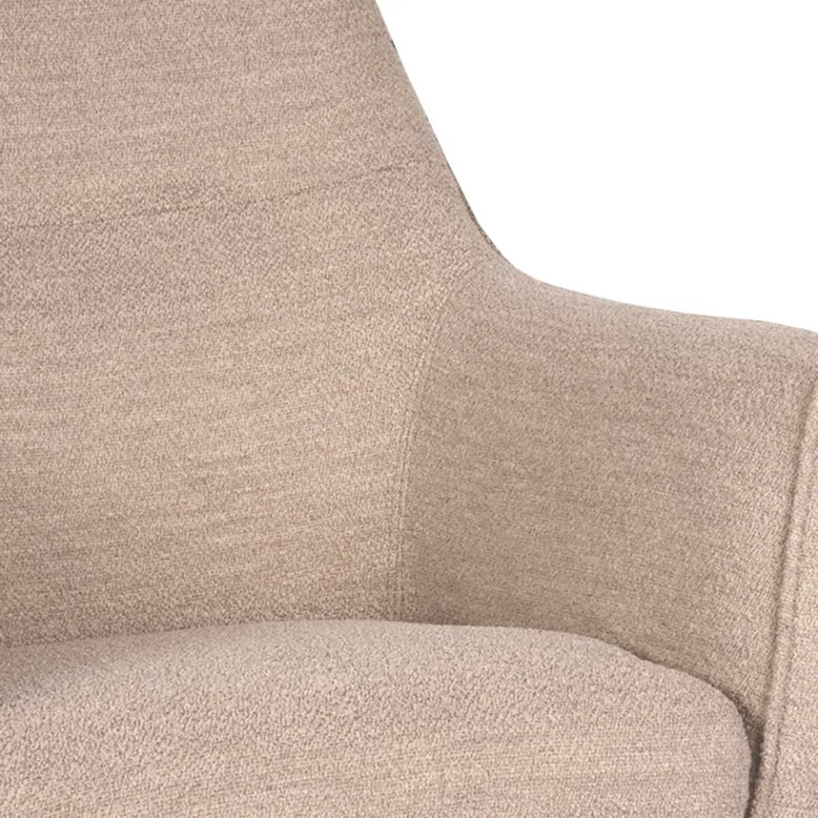Discount Wohnen Drehbarer Sessel in Beigegrau Boucle - Gideon