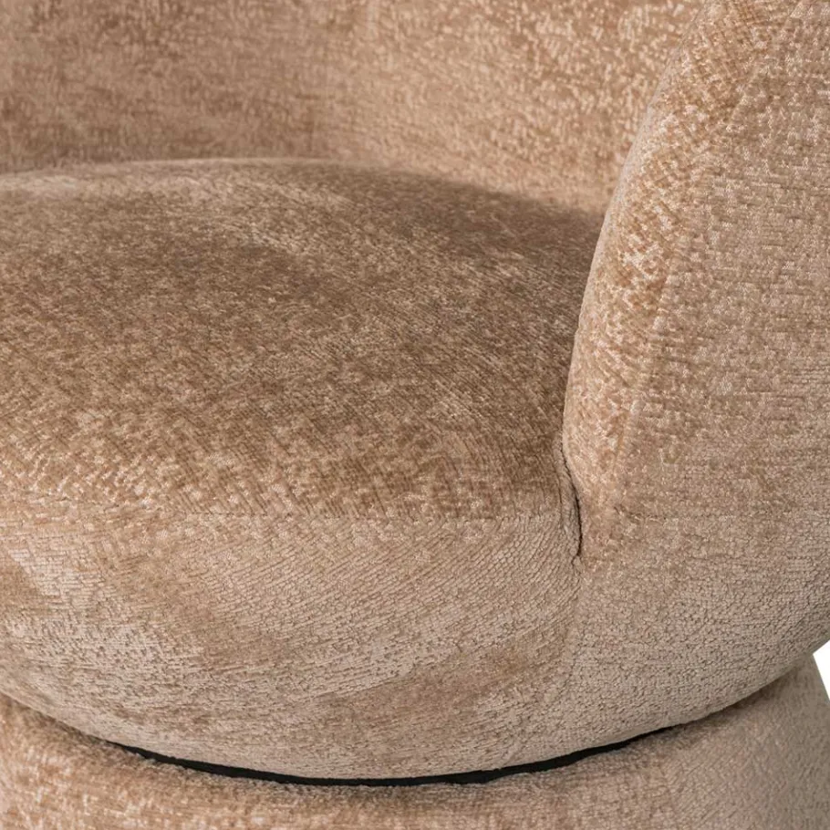 Best Wohnen Drehbarer Sessel mit Chenille Bezug in Beige - Lescalier