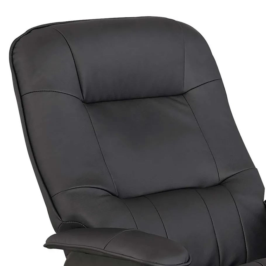 New Wohnen Drehbarer Sessel mit Hocker in Schwarz - Fidarela (zweiteilig)