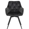 Discount Wohnen Drehbarer Stuhl in Anthrazit Velours - Ernestan (2er Set)