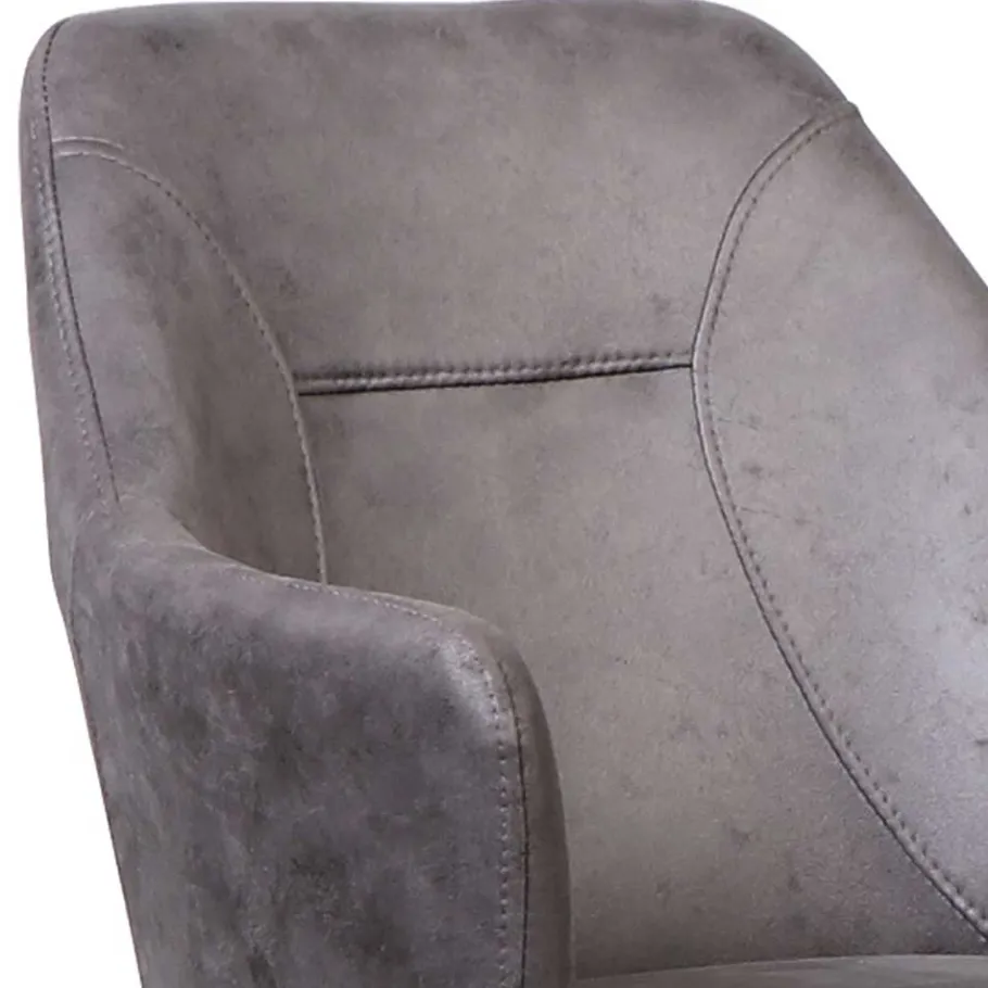 New Wohnen Drehstuhl mit Microfaser Anthrazit - Tabacho (2er Set)