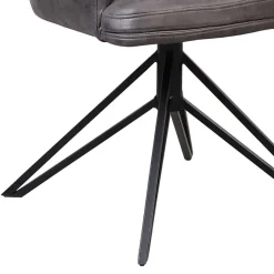 New Wohnen Drehstuhl mit Microfaser Anthrazit - Tabacho (2er Set)