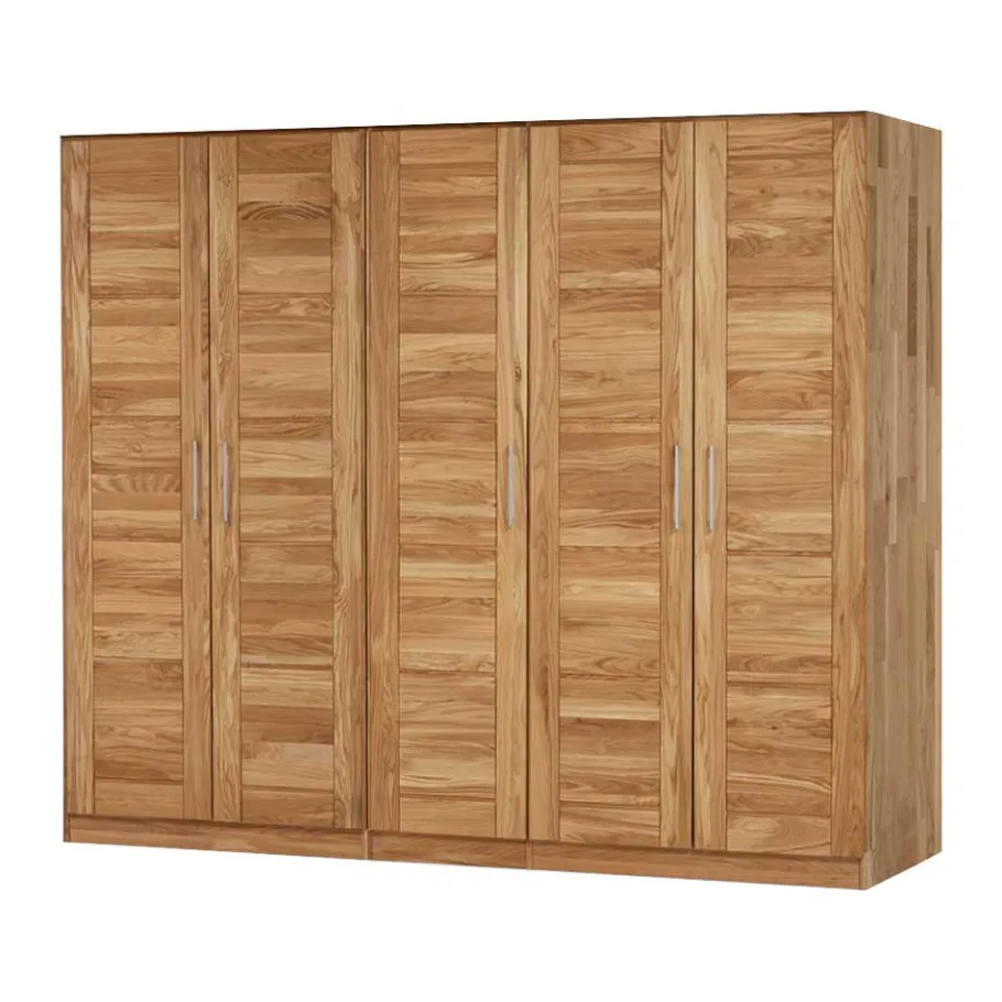 Discount Wohnen Drehtürenschrank Cranos aus Wildeiche Massivholz