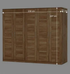 Discount Wohnen Drehtürenschrank Cranos aus Wildeiche Massivholz