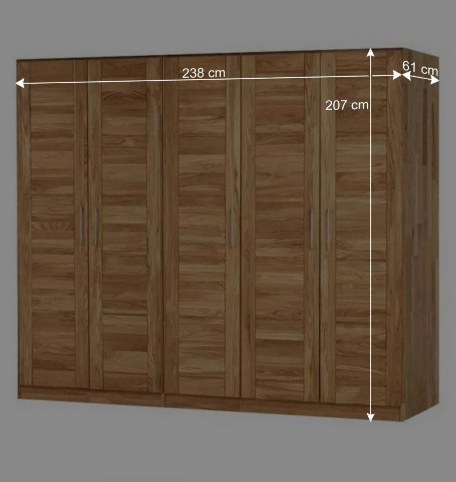 Discount Wohnen Drehtürenschrank Cranos aus Wildeiche Massivholz