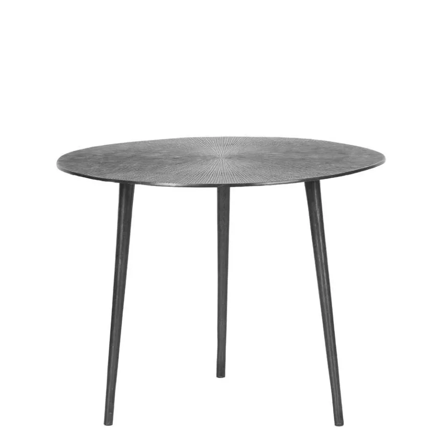 Wohnen Drei Beistelltische in Grau Antik Finish - Leak (dreiteilig)