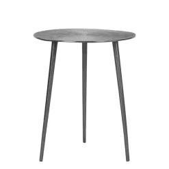 Wohnen Drei Beistelltische in Grau Antik Finish - Leak (dreiteilig)
