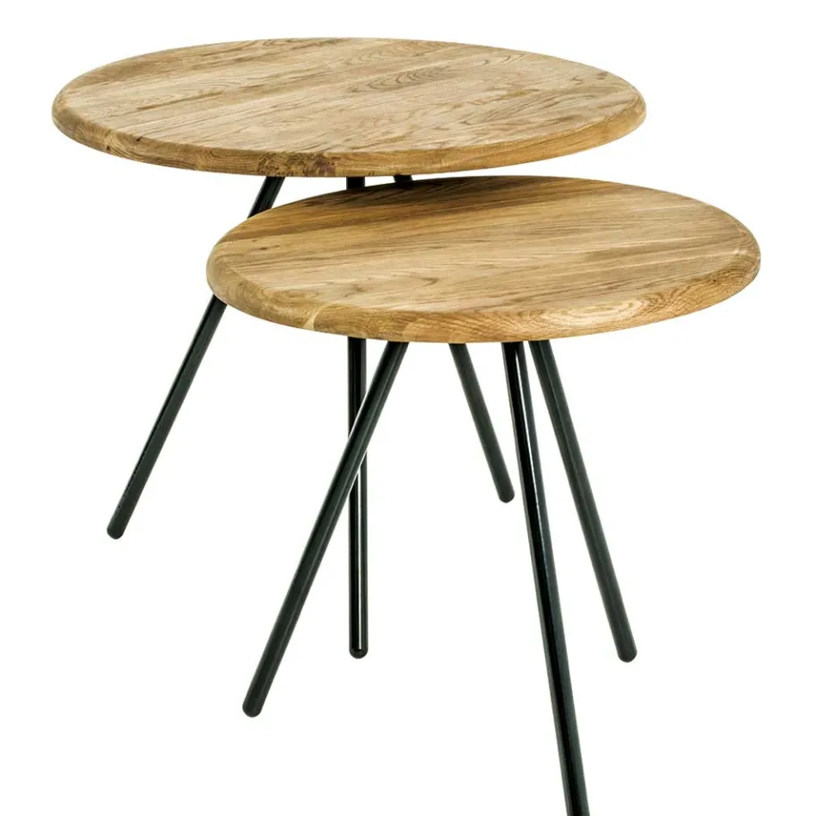 New Wohnen Dreibein Beistelltisch mit Holzplatte aus Eiche - Berga