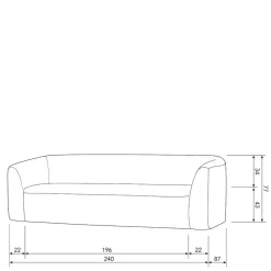 Best Wohnen Dreisitzer Couch aus Chenille in Beige - Chake