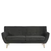 New Wohnen Dreisitzer Couch in Dunkelgrau mit Natur - Bouquet