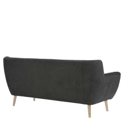 New Wohnen Dreisitzer Couch in Dunkelgrau mit Natur - Bouquet