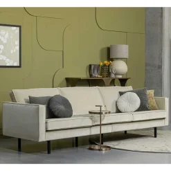 Sale Wohnen Dreisitzer Couch in Graugrün Samtbezug - Vontada