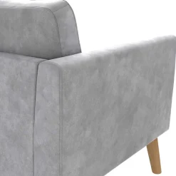 Best Wohnen Dreisitzer Couch und Hocker in Hellgrau - Grema (zweiteilig)