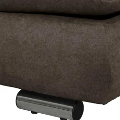 Clearance Wohnen Dreisitzer Ecksofa in Dunkelbraun mit Chrom - Sona