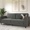 New Wohnen Dreisitzer Schlafcouch in Grau Samt - Lessia