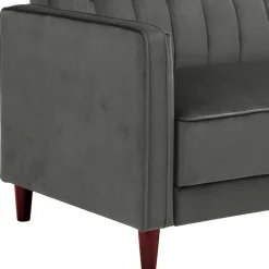 New Wohnen Dreisitzer Schlafcouch in Grau Samt - Lessia