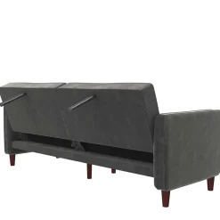 New Wohnen Dreisitzer Schlafcouch in Grau Samt - Lessia