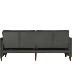 New Wohnen Dreisitzer Schlafcouch in Grau Samt - Lessia
