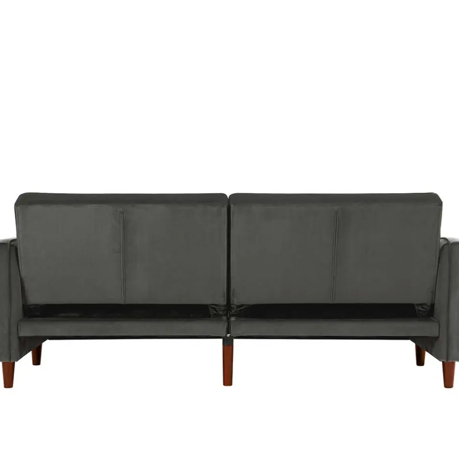 New Wohnen Dreisitzer Schlafcouch in Grau Samt - Lessia