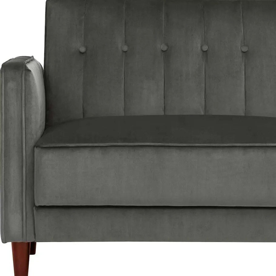 New Wohnen Dreisitzer Schlafcouch in Grau Samt - Lessia