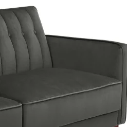 New Wohnen Dreisitzer Schlafcouch in Grau Samt - Lessia