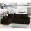 New Wohnen Dreisitzer Schlafcouch in Dunkelbraun Stoff - Fabrizio