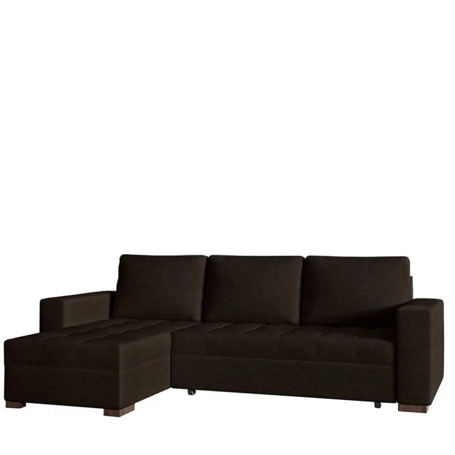 New Wohnen Dreisitzer Schlafcouch in Dunkelbraun Stoff - Fabrizio