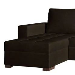 New Wohnen Dreisitzer Schlafcouch in Dunkelbraun Stoff - Fabrizio