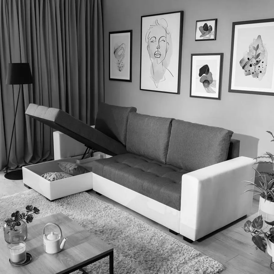New Wohnen Dreisitzer Schlafcouch in Dunkelbraun Stoff - Fabrizio