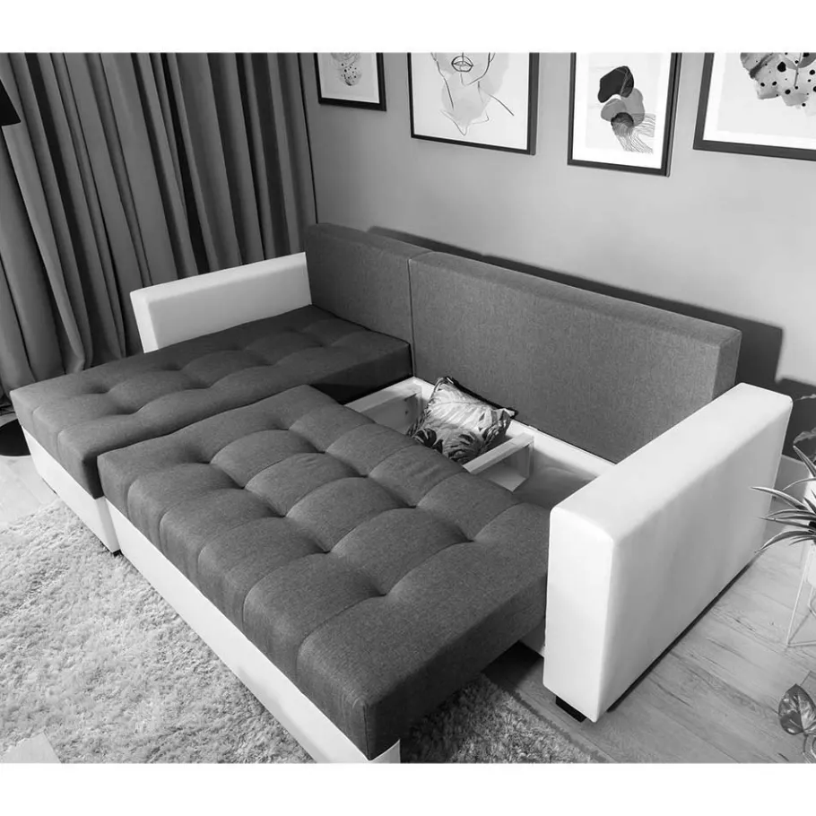 New Wohnen Dreisitzer Schlafcouch in Dunkelbraun Stoff - Fabrizio