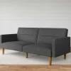 Discount Wohnen Dreisitzer Schlafsofa in Grau und Holz Natur - Maragas