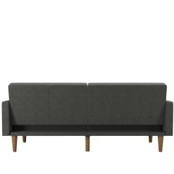 Discount Wohnen Dreisitzer Schlafsofa in Grau und Holz Natur - Maragas