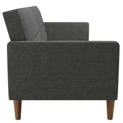 Discount Wohnen Dreisitzer Schlafsofa in Grau und Holz Natur - Maragas