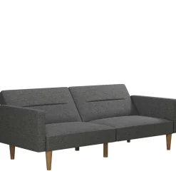 Discount Wohnen Dreisitzer Schlafsofa in Grau und Holz Natur - Maragas