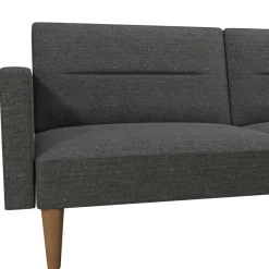 Discount Wohnen Dreisitzer Schlafsofa in Grau und Holz Natur - Maragas