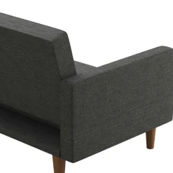 Discount Wohnen Dreisitzer Schlafsofa in Grau und Holz Natur - Maragas