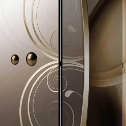 Sale Wohnen Druck Paravent mit elegantem Motiv in Grau Brau - Lozenna