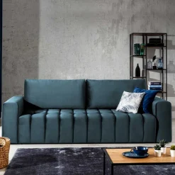 Hot Wohnen Dunkelblaue Schlafcouch mit drei Sitzplätzen - Beliava