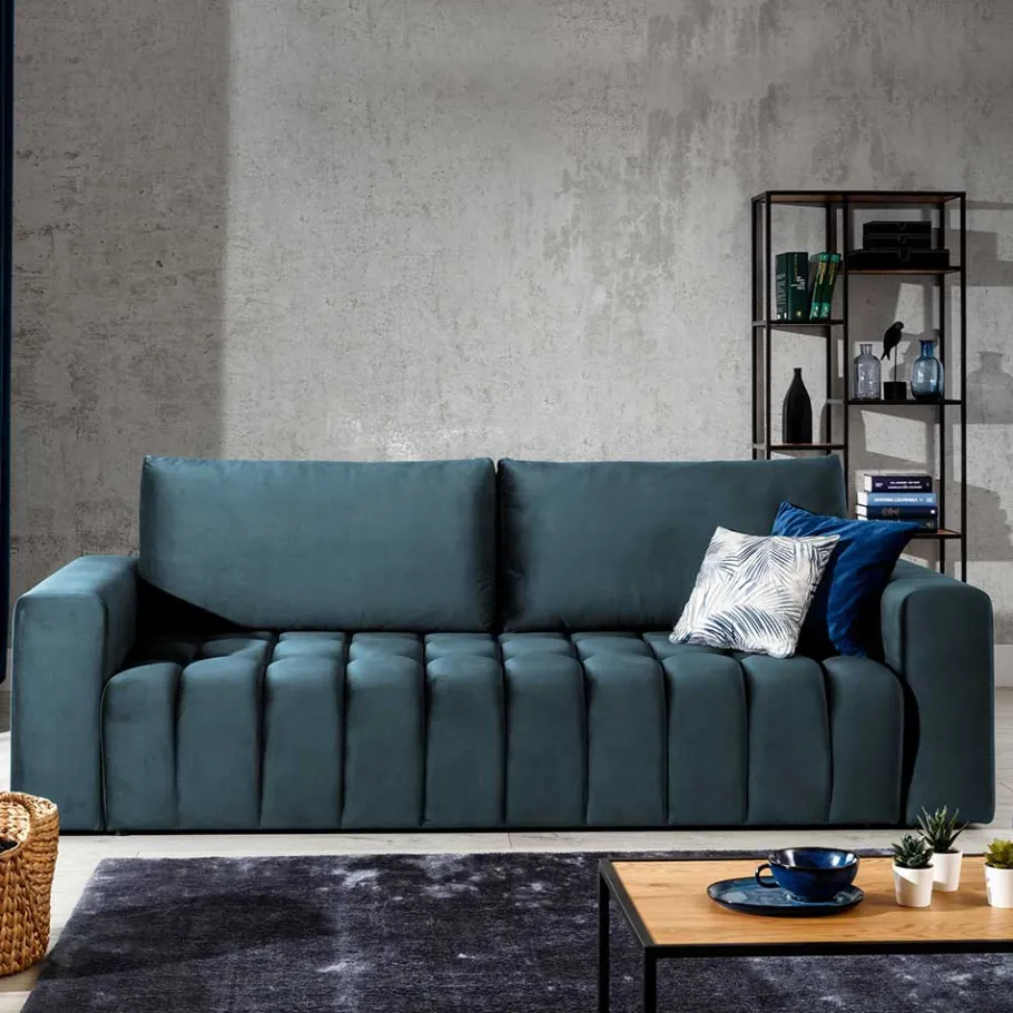 Hot Wohnen Dunkelblaue Schlafcouch mit drei Sitzplätzen - Beliava